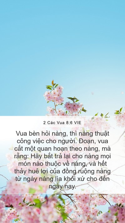 2 Các Vua 8:6 VIE Bible Verse Image