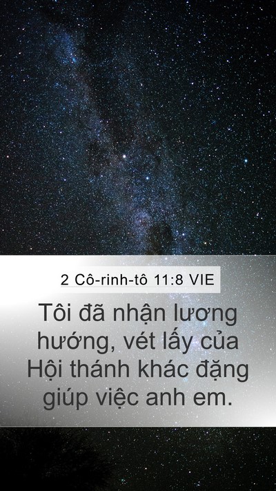 2 Cô-rinh-tô 11:8 VIE Mobile Phone Wallpaper - Tôi đã nhận lương hướng, vét lấy - Mobile Bible Verse Wallpaper