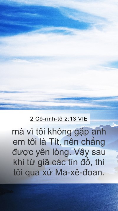 2 Cô-rinh-tô 2:13 VIE Bible Verse Image