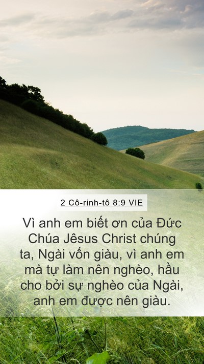 2 Cô-rinh-tô 8:9 VIE Bible Verse Image