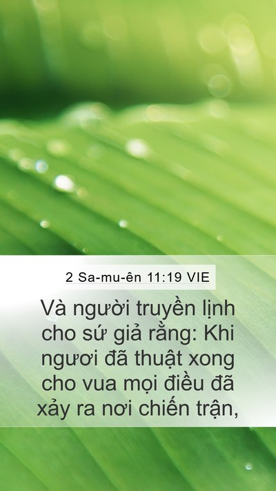 2 Sa-mu-ên 11:19 VIE Mobile Phone Wallpaper - Và người truyền lịnh cho sứ giả - Mobile Bible Verse Wallpaper