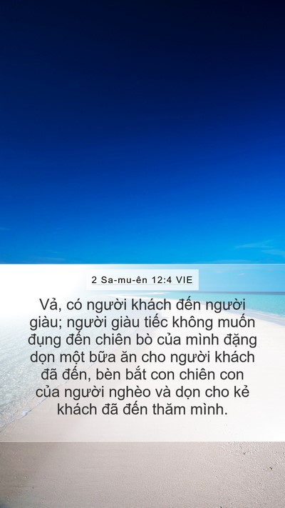 2 Sa-mu-ên 12:4 VIE Mobile Phone Wallpaper - Vả, có người khách đến người giàu; - Mobile Bible Verse Wallpaper