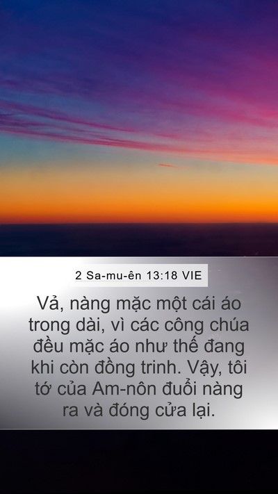 2 Sa-mu-ên 13:18 VIE Bible Verse Image