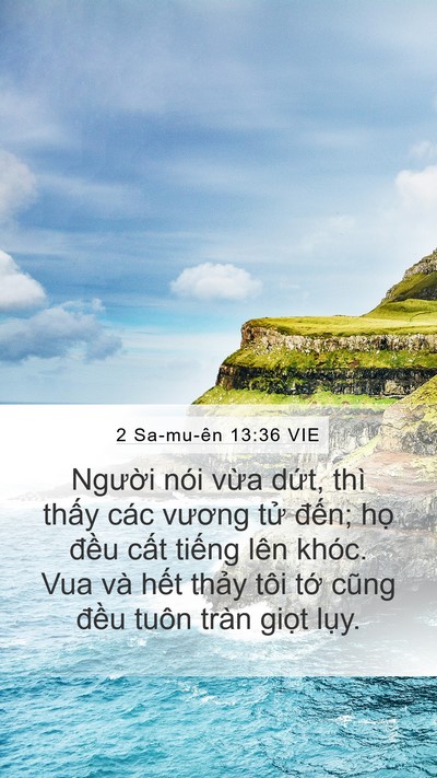 2 Sa-mu-ên 13:36 VIE Mobile Phone Wallpaper - Người nói vừa dứt, thì thấy các - Mobile Bible Verse Wallpaper