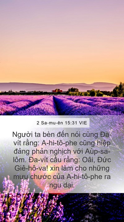 2 Sa-mu-ên 15:31 VIE Mobile Phone Wallpaper - Người ta bèn đến nói cùng Đa-vít - Mobile Bible Verse Wallpaper