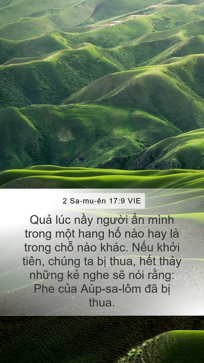 2 Sa-mu-ên 17:9 VIE Mobile Phone Wallpaper - Quả lúc nầy người ẩn mình trong một - Mobile Bible Verse Wallpaper