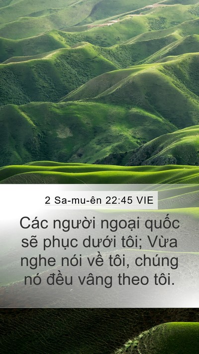2 Sa-mu-ên 22:45 VIE Mobile Phone Wallpaper - Các người ngoại quốc sẽ phục dưới - Mobile Bible Verse Wallpaper