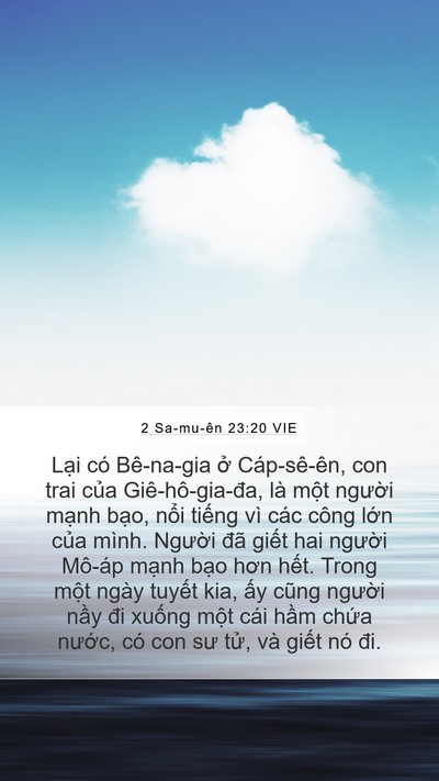 2 Sa-mu-ên 23:20 VIE Bible Verse Image
