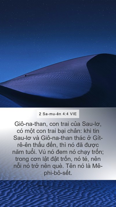 2 Sa-mu-ên 4:4 VIE Mobile Phone Wallpaper - Giô-na-than, con trai của Sau-lơ, có một - Mobile Bible Verse Wallpaper