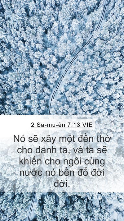2 Sa-mu-ên 7:13 VIE Mobile Phone Wallpaper - Nó sẽ xây một đền thờ cho danh ta, và - Mobile Bible Verse Wallpaper