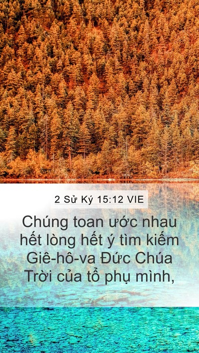 2 Sử Ký 15:12 VIE Mobile Phone Wallpaper - Chúng toan ước nhau hết lòng hết ý tìm - Mobile Bible Verse Wallpaper