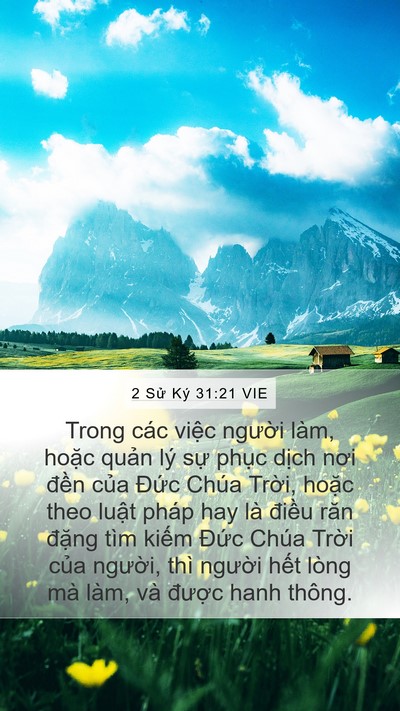 2 Sử Ký 31:21 VIE Mobile Phone Wallpaper - Trong các việc người làm, hoặc quản - Mobile Bible Verse Wallpaper