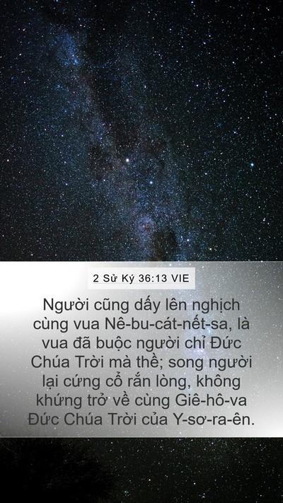 2 Sử Ký 36:13 VIE Bible Verse Image