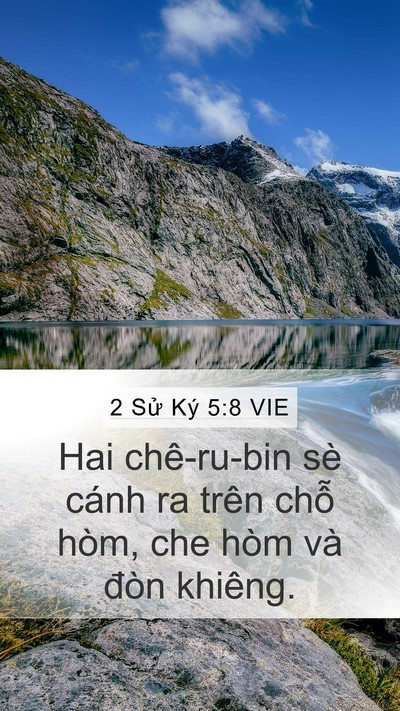 2 Sử Ký 5:8 VIE Mobile Phone Wallpaper - Hai chê-ru-bin sè cánh ra trên chỗ hòm, - Mobile Bible Verse Wallpaper
