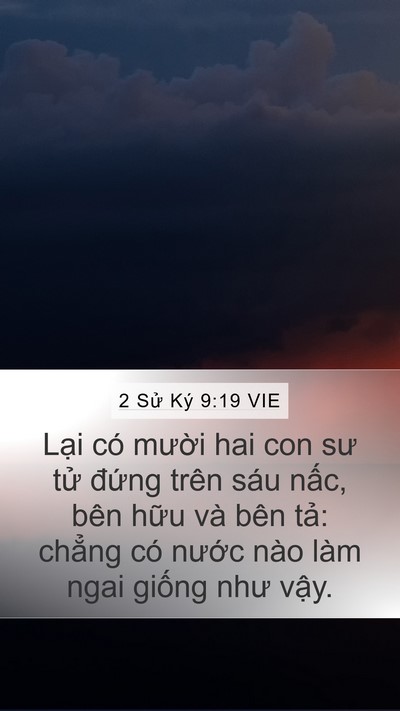 2 Sử Ký 9:19 VIE Mobile Phone Wallpaper - Lại có mười hai con sư tử đứng trên - Mobile Bible Verse Wallpaper