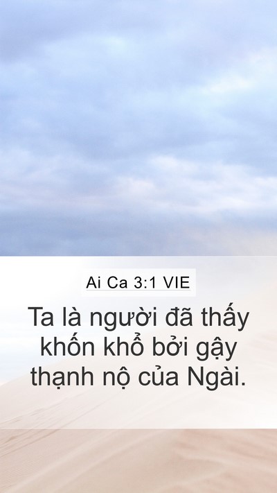 Ai Ca 3:1 VIE Mobile Phone Wallpaper - Ta là người đã thấy khốn khổ bởi - Mobile Bible Verse Wallpaper