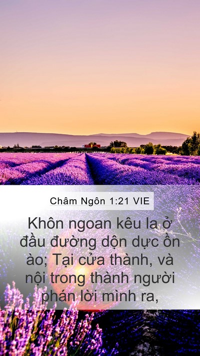 Châm Ngôn 1:21 VIE Mobile Phone Wallpaper - Khôn ngoan kêu la ở đầu đường dộn - Mobile Bible Verse Wallpaper