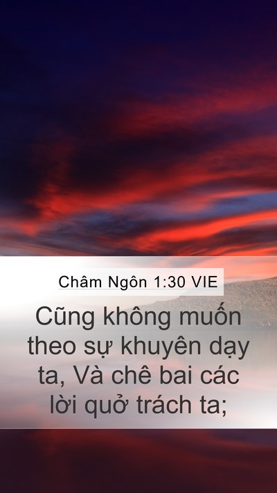 Châm Ngôn 1:30 VIE Bible Verse Image