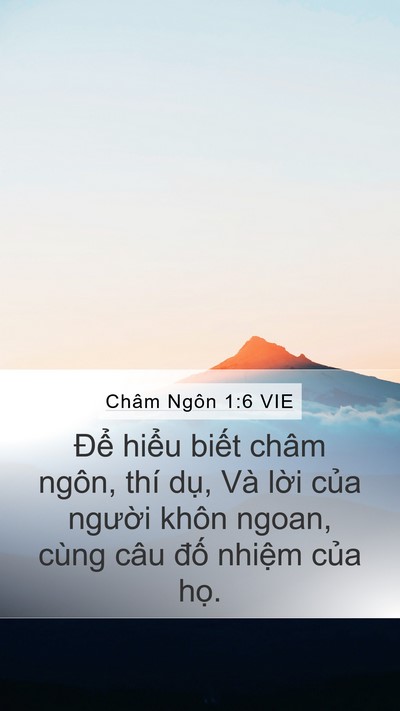 Châm Ngôn 1:6 VIE Bible Verse Image