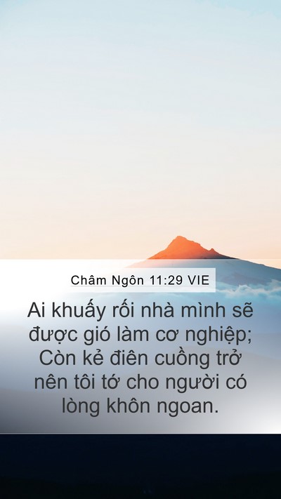 Châm Ngôn 11:29 VIE Bible Verse Image