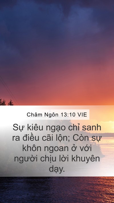 Châm Ngôn 13:10 VIE Bible Verse Image