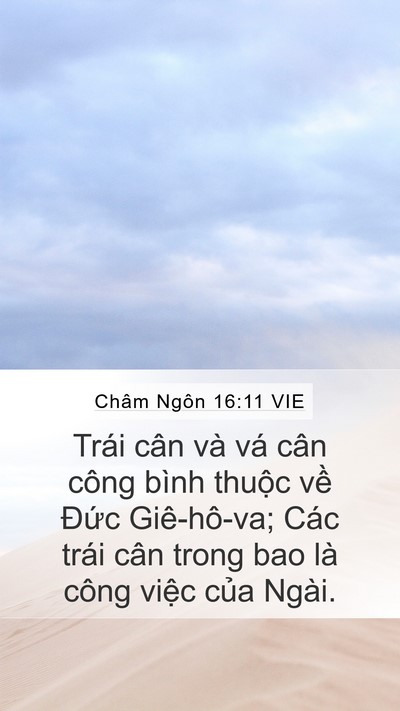 Châm Ngôn 16:11 VIE Bible Verse Image