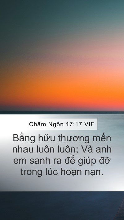 Châm Ngôn 17:17 VIE Bible Verse Image