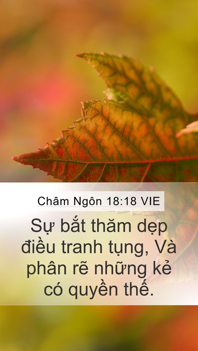 Châm Ngôn 18:18 VIE Bible Verse Image