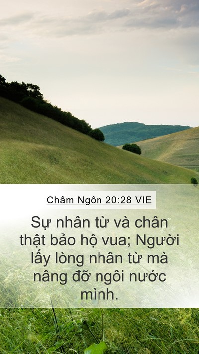 Châm Ngôn 20:28 VIE Bible Verse Image