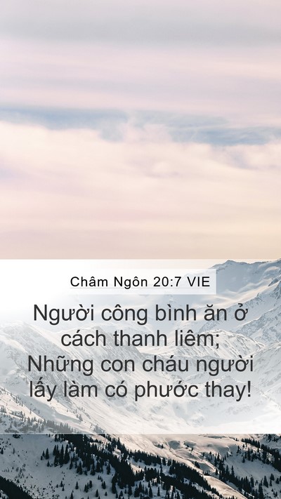 Châm Ngôn 20:7 VIE Bible Verse Image