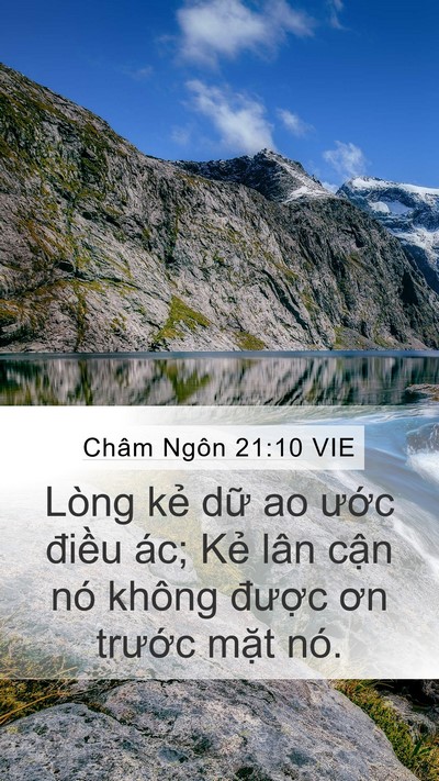 Châm Ngôn 21:10 VIE Mobile Phone Wallpaper - Lòng kẻ dữ ao ước điều ác; Kẻ lân - Mobile Bible Verse Wallpaper