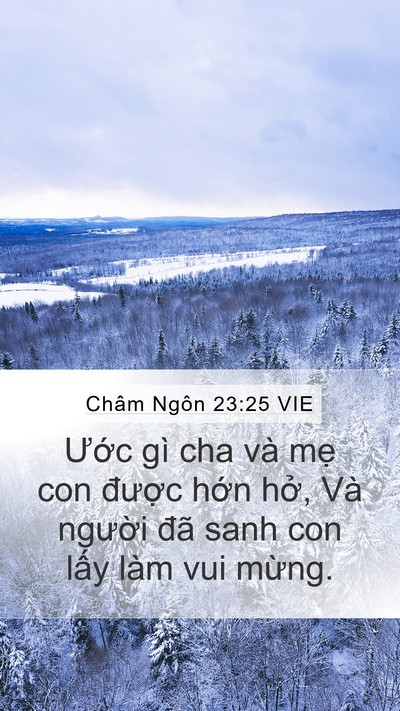 Châm Ngôn 23:25 VIE Mobile Phone Wallpaper - Ước gì cha và mẹ con được hớn hở, - Mobile Bible Verse Wallpaper