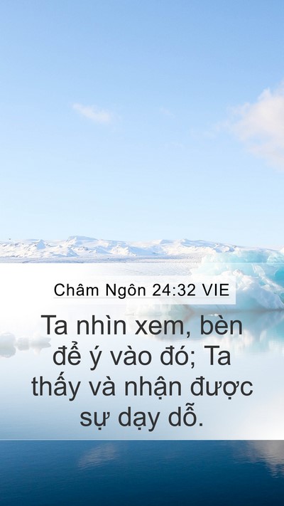 Châm Ngôn 24:32 VIE Mobile Phone Wallpaper - Ta nhìn xem, bèn để ý vào đó; Ta thấy - Mobile Bible Verse Wallpaper