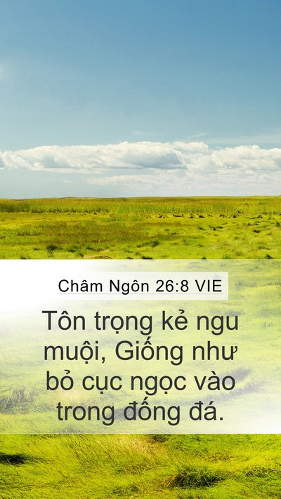 Châm Ngôn 26:8 VIE Mobile Phone Wallpaper - Tôn trọng kẻ ngu muội, Giống như bỏ - Mobile Bible Verse Wallpaper