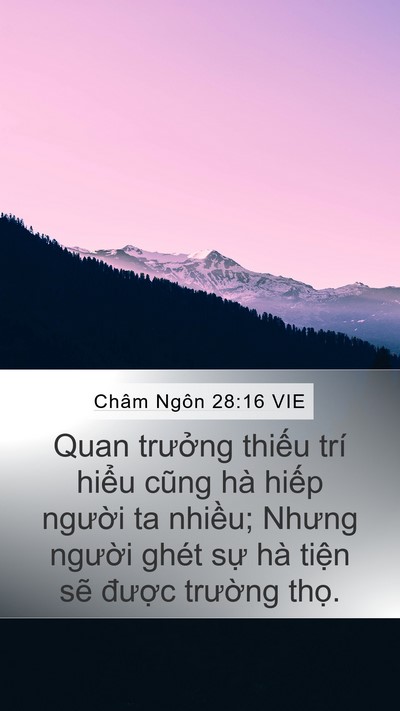 Châm Ngôn 28:16 VIE Bible Verse Image