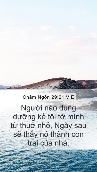 Châm Ngôn 29:21 VIE Bible Verse Image