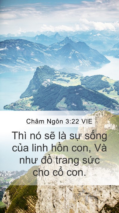 Châm Ngôn 3:22 VIE Mobile Phone Wallpaper - Thì nó sẽ là sự sống của linh hồn - Mobile Bible Verse Wallpaper
