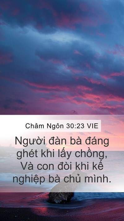 Châm Ngôn 30:23 VIE Bible Verse Image