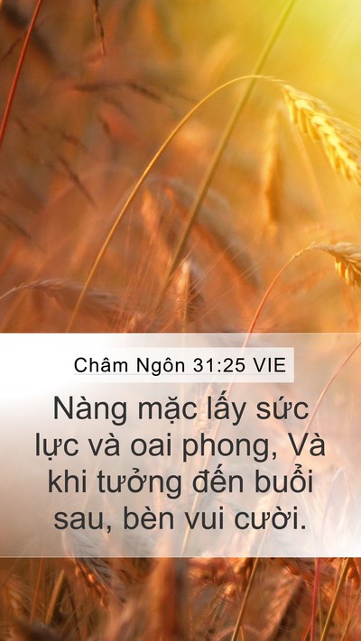 Châm Ngôn 31:25 VIE Bible Verse Image