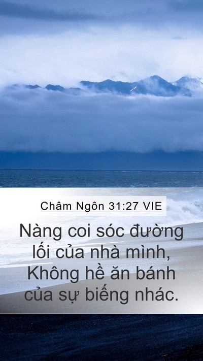 Châm Ngôn 31:27 VIE Bible Verse Image