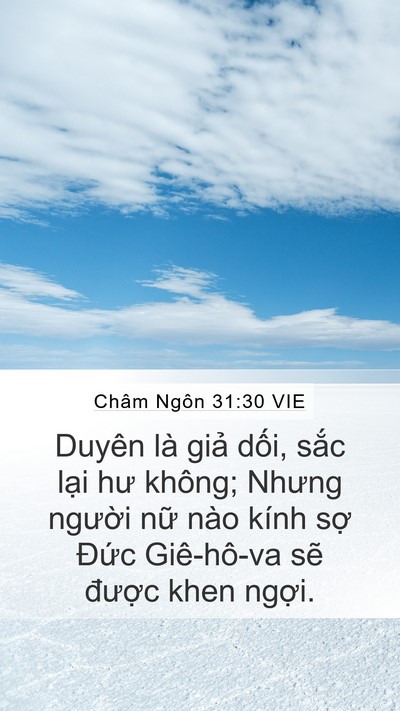 Châm Ngôn 31:30 VIE Bible Verse Image