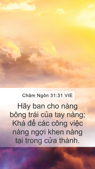 Châm Ngôn 31:31 VIE Bible Verse Image