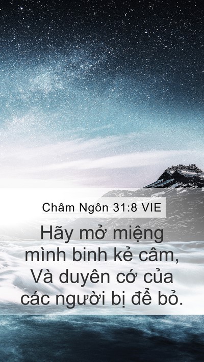 Châm Ngôn 31:8 VIE Bible Verse Image