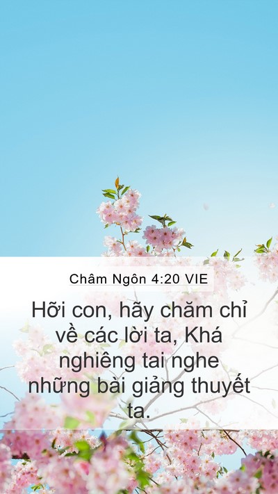 Châm Ngôn 4:20 VIE Bible Verse Image