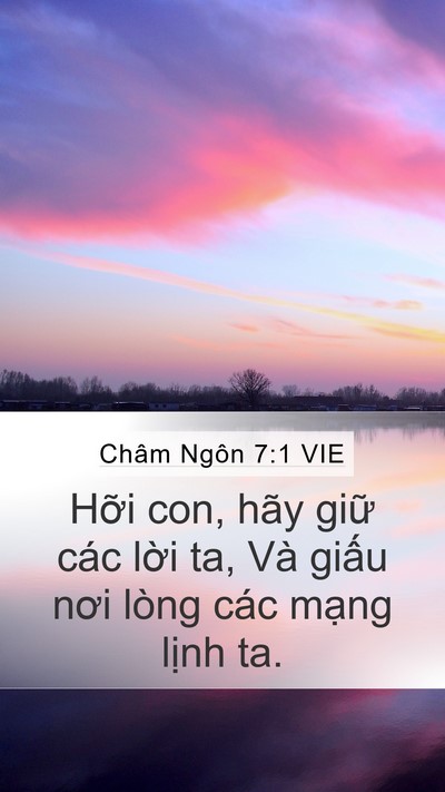 Châm Ngôn 7:1 VIE Mobile Phone Wallpaper - Hỡi con, hãy giữ các lời ta, Và giấu - Mobile Bible Verse Wallpaper