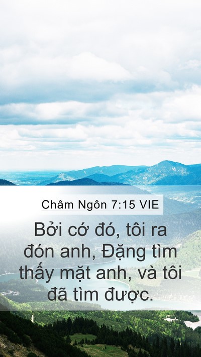 Châm Ngôn 7:15 VIE Mobile Phone Wallpaper - Bởi cớ đó, tôi ra đón anh, Đặng tìm - Mobile Bible Verse Wallpaper