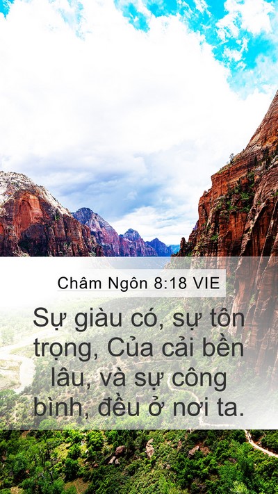 Châm Ngôn 8:18 VIE Bible Verse Image