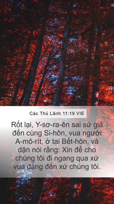 Các Thủ Lãnh 11:19 VIE Mobile Phone Wallpaper - Rốt lại, Y-sơ-ra-ên sai sứ giả đến - Mobile Bible Verse Wallpaper