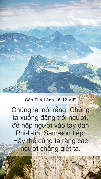 Các Thủ Lãnh 15:12 VIE Mobile Phone Wallpaper - Chúng lại nói rằng: Chúng ta xuống - Mobile Bible Verse Wallpaper