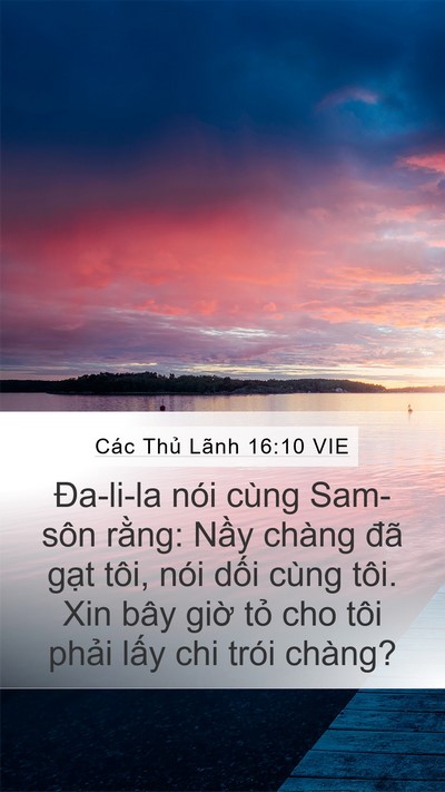Các Thủ Lãnh 16:10 VIE Bible Verse Image
